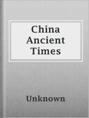cover image of China Ancient Times